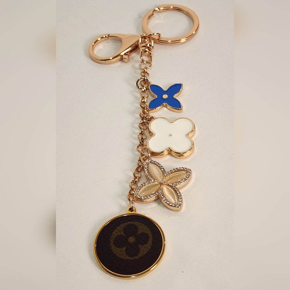 Louis Vuitton Monogram Canvas Flower Clover Keychain Bag Charm